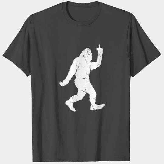 Funny Bigfoot Showing Middle Finger T Shirts
