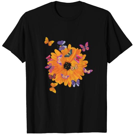 Marigold & Butterflies. A Lovely T Shirts.