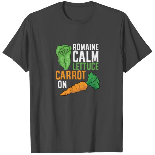 Romaine Calm Lettuce Carrot On Funny Vegetarian T Shirts