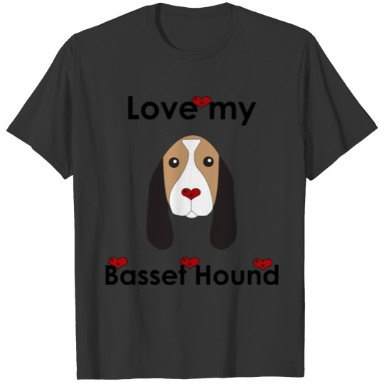 Basset Hound with heart T Shirts