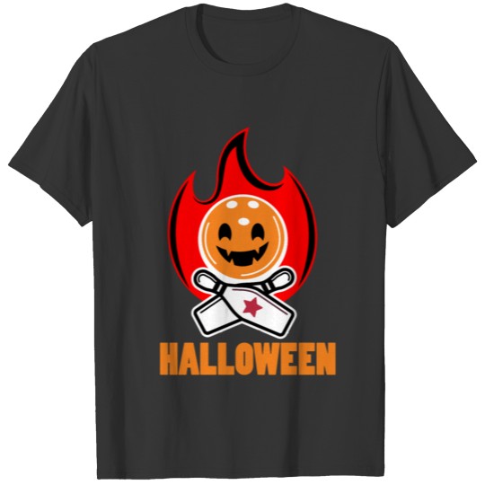 Halloween Bowling Horror Scary Spare Pins Bowler P T-shirt