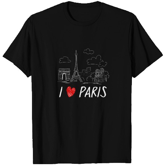 I love Paris France Eiffel Tower T Shirts