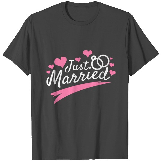 Just Married Wedding Marriage Bride And Groom Gift T Shirts