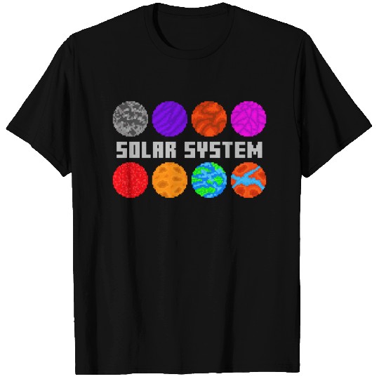 Retro Pixel Solar System T Shirts