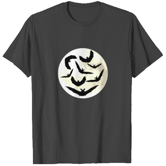 Moon Bat Halloween T Shirts
