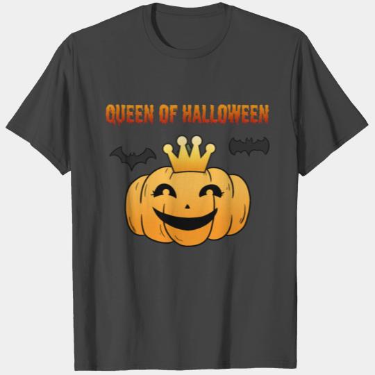 Queen Of Halloween Partner Look Couple Pumpkin Cre T Shirts