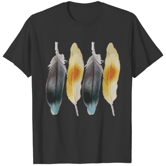 Bird Feathers Abstract Design T Shirts