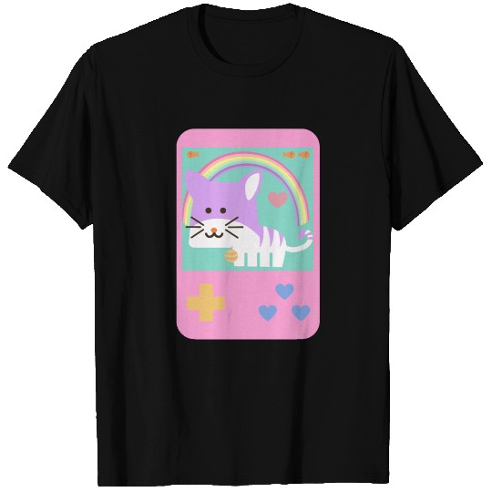 Kawaii Cat game player in pastel style T Shirts