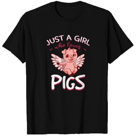 Pig - Angel Wings Cute Funny - Farm Zoo T Shirts