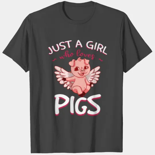 Pig - Angel Wings Cute Funny - Farm Zoo T Shirts
