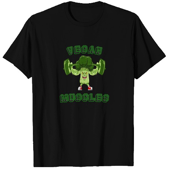 Funny Vegan Muscles Broccoli Weightlifter T Shirts
