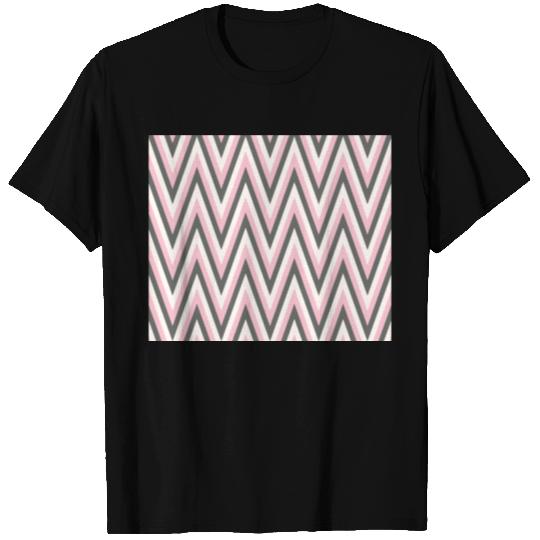 Modern and Minimal Pink Chevron Pattern T Shirts