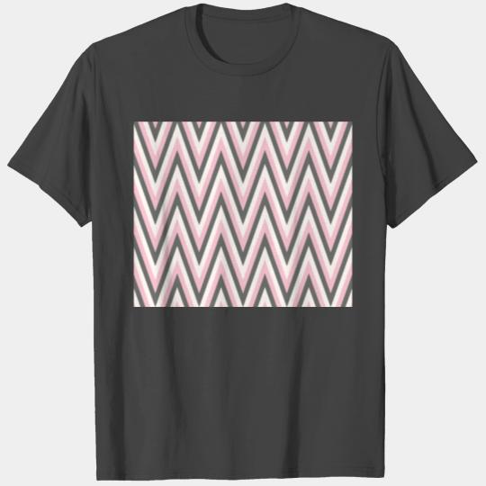 Modern and Minimal Pink Chevron Pattern T Shirts