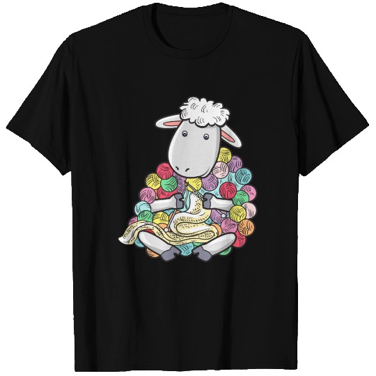 Knitting Sheep Yarn Sheepherders Farmer Wool T Shirts