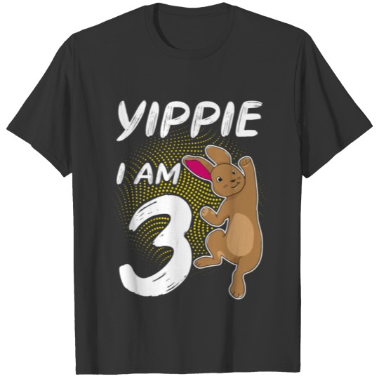 3rd Birthday Kids Bunny Gift Idea T-shirt