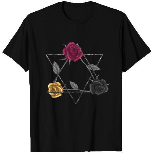 Roses pentagram witchcraft roses T Shirts