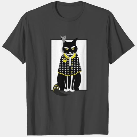 Black Cat Smoking Magic Wizard Meow Cats T Shirts