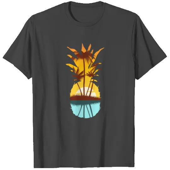 Vintage Pineapple Sunset Tropical Fruit Summer T Shirts