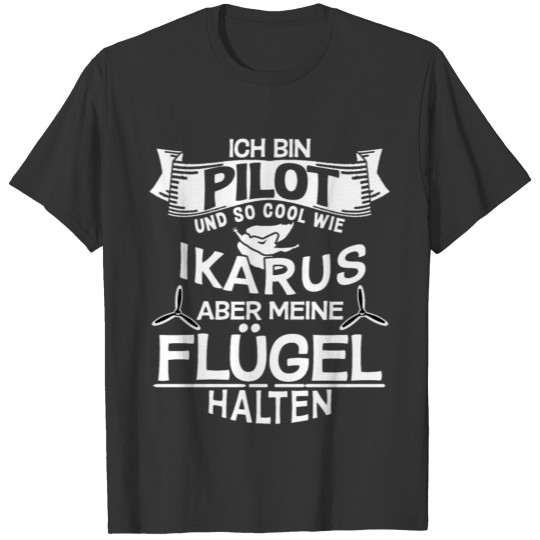 Pilot With Plane And Icarus T-shirt