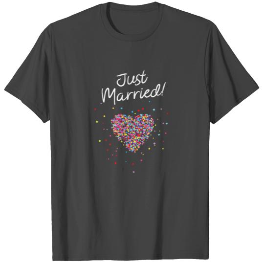 Just Married Wedding Couples Heart Gift T Shirts