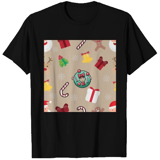 Christmas Pattern Christmas Wreath Holly Candy T Shirts