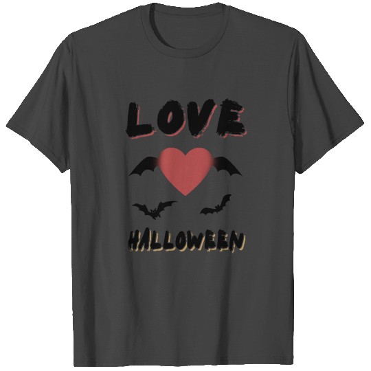 Halloween Love Heart Bat T Shirts