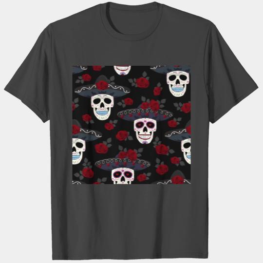 Day of the Dead Sugar Skulls halloween skull T Shirts