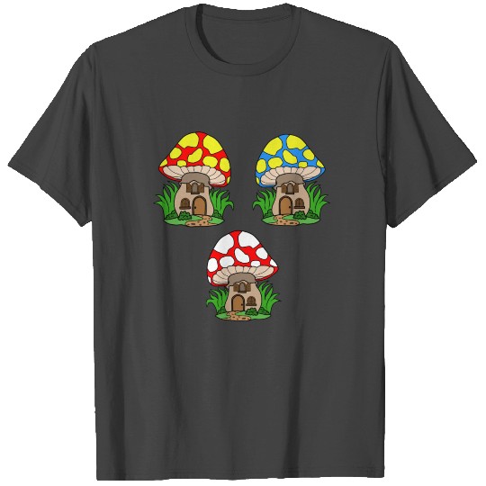 Colorful mushrooms magically glow in the night T Shirts