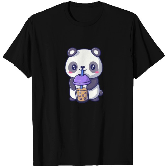 Panda Bear Boba Milk Tea Funny Bubble Tea Lovers T Shirts