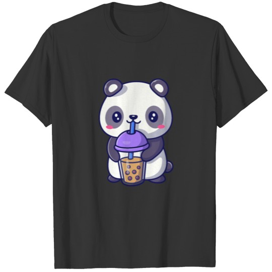 Panda Bear Boba Milk Tea Funny Bubble Tea Lovers T Shirts