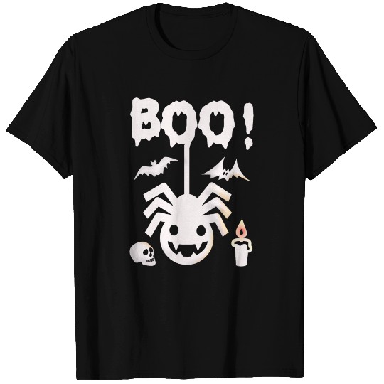 Boo Spider Bat On Halloween T Shirts