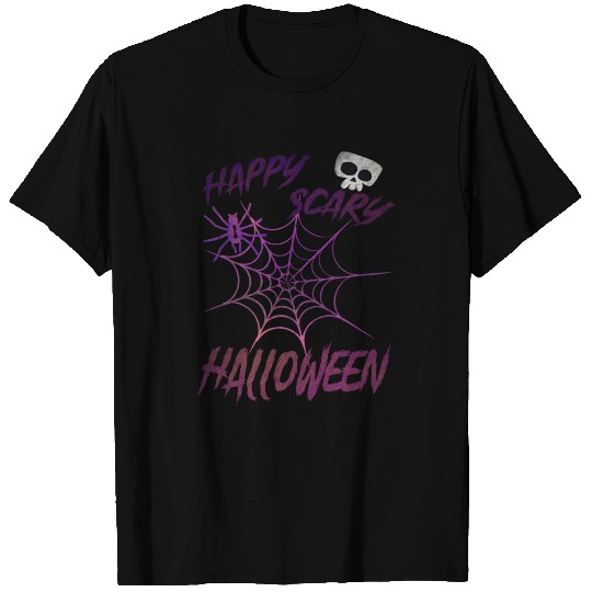 Spider In The Cobweb Happy Halloween T Shirts