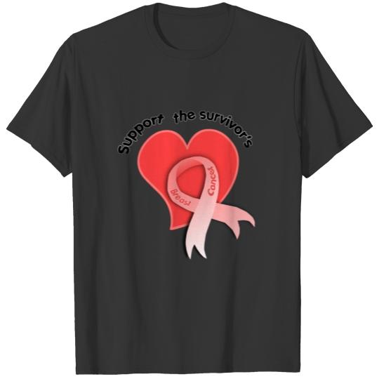Support the survivors breast cancer T-shirt