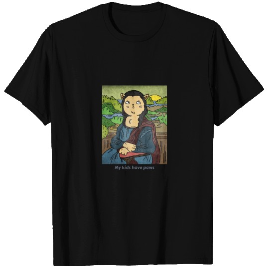 Mona Lisa Cat Painting T Shirts