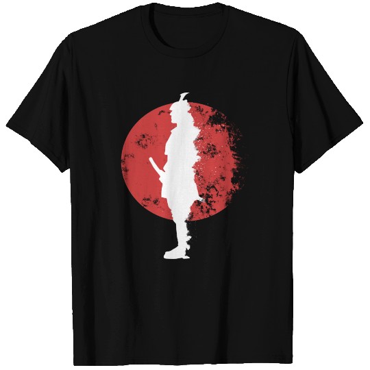 Samurai in sunset disintegration design T Shirts