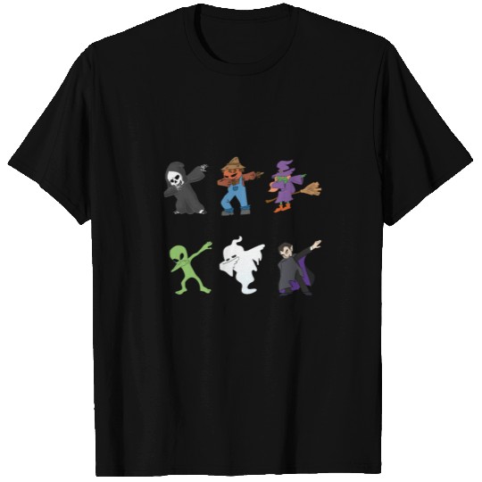 Dabbing Monsters Witch and Scarecrow Halloween T Shirts