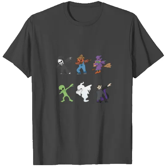 Dabbing Monsters Witch and Scarecrow Halloween T Shirts