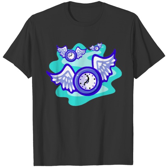 Time Flies - Funny Pun Cartoon - Clocks With Wings T-shirt