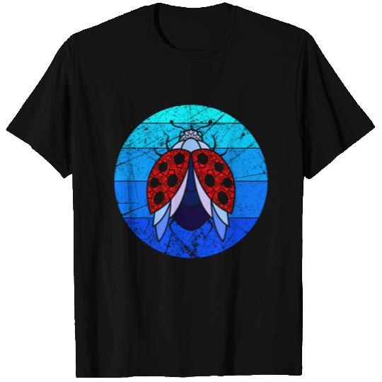 Blue Retro Vintage Ladybug Beetle Insect T Shirts