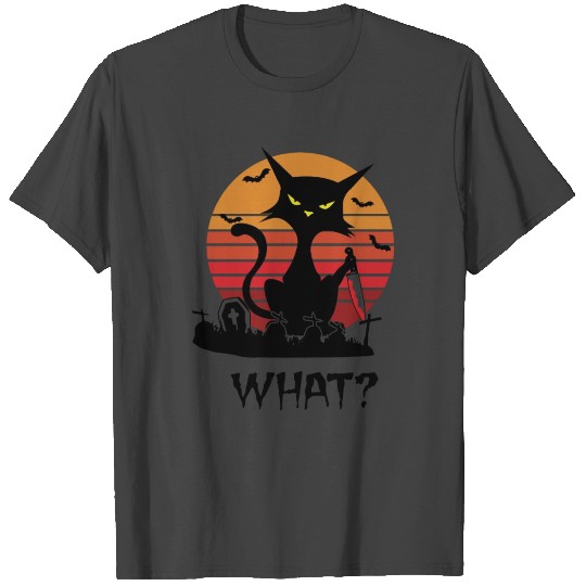 Halloween Cat Retro Vintage T Shirts
