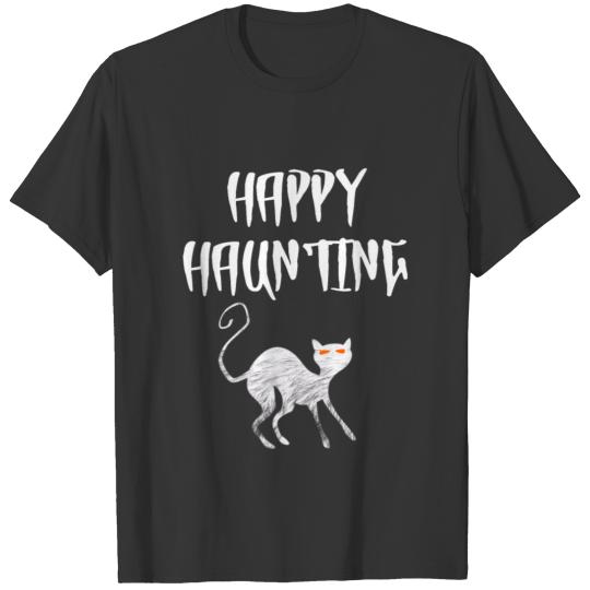 Happy Haunting Halloween Cat T-shirt