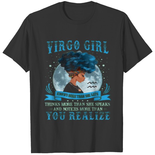 Womens Virgo Girls Black Queen August September T Shirts
