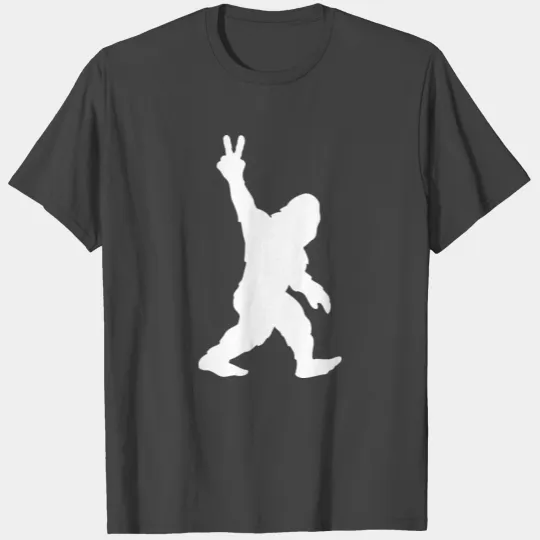 Bigfoot Sasquatch Yeti Peace Sign Silhouette T Shirts