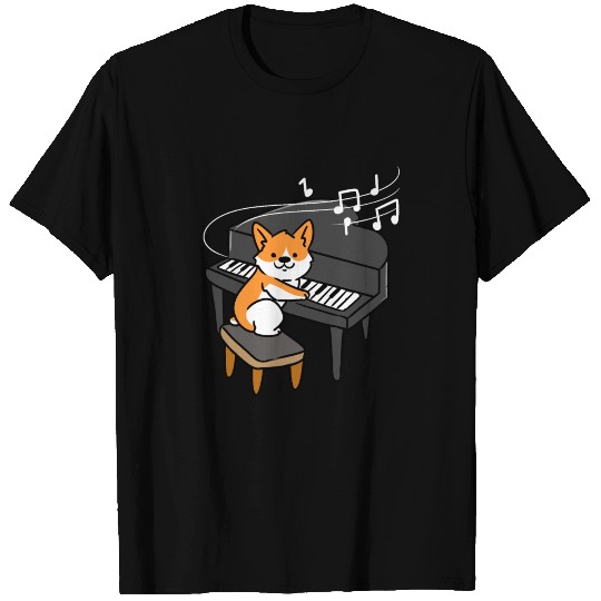 Corgi Playing Piano T Shirts