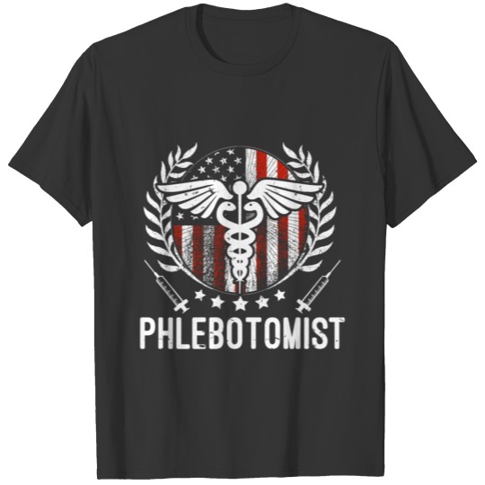 Phlebotomist Gift Phlebotomy nurse syringe blood T-shirt