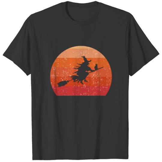 Vintage Witch Retro Sunset Haunted House T Shirts