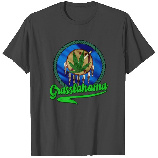 Oklahoma Flag Grasslahoma Oklahoman Weed Smoker T Shirts