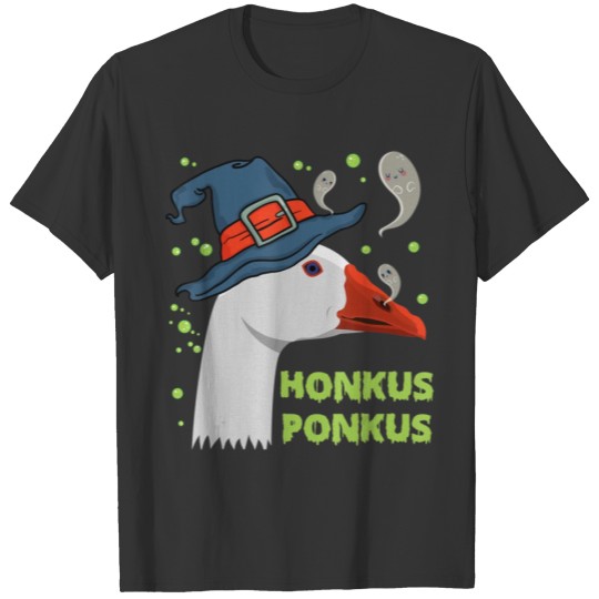 Funny Halloween Witch Duck Honkus Ponkus T Shirts