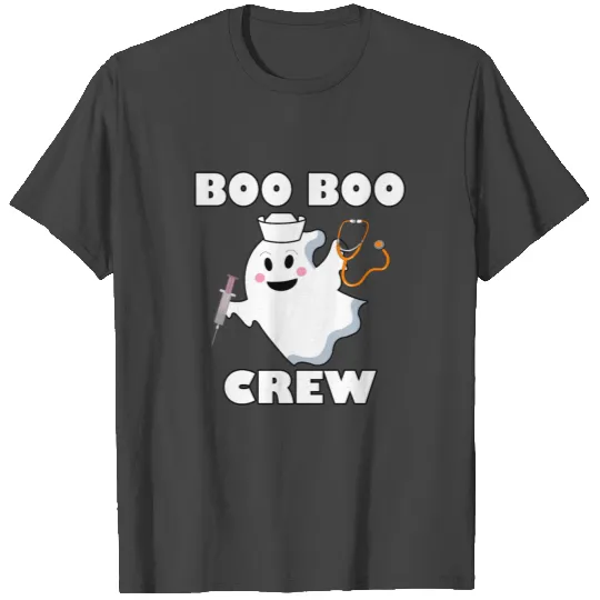 Halloween Nurse Costume Ghost Boo Boo Crew T Shirts