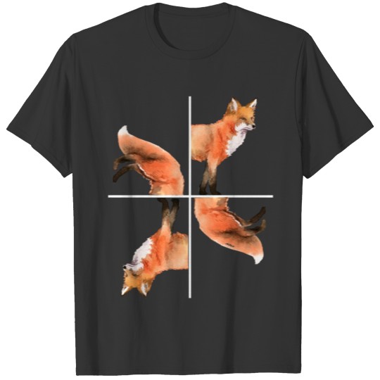 Red Fox Geometric Wild Animal Gift T-shirt